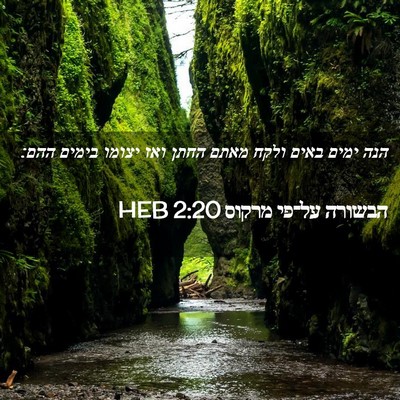 Picture 02 - הבשורה על־פי מרקוס 2:20 HEB - הנה ימים באים ולקח מאתם - Bible Verse Picture