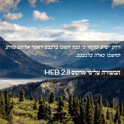 Picture 02 - הבשורה על־פי מרקוס 2:8 HEB - וידע ישוע ברוחו כי ככה חשבו - Bible Verse Picture