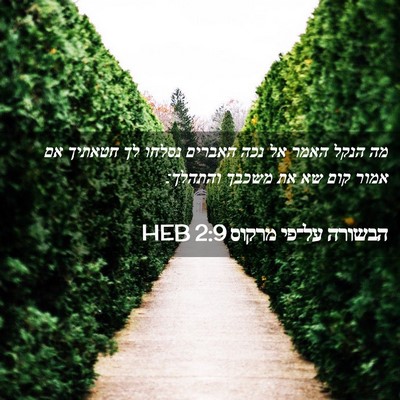 Picture 02 - הבשורה על־פי מרקוס 2:9 HEB - מה הנקל האמר אל נכה האברים - Bible Verse Picture