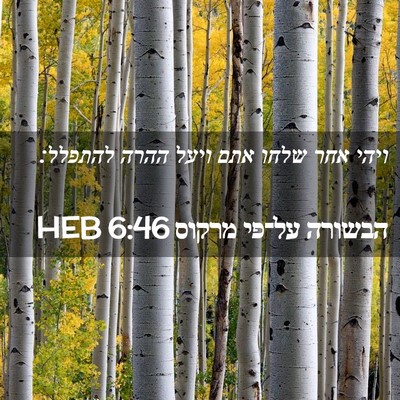 Picture 02 - הבשורה על־פי מרקוס 6:46 HEB - ויהי אחר שלחו אתם ויעל ההרה - Bible Verse Picture