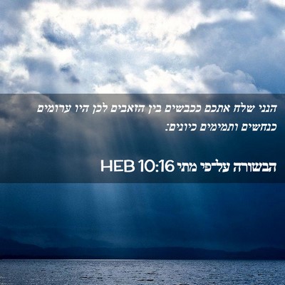 Picture 02 - הבשורה על־פי מתי 10:16 HEB - הנני שלח אתכם ככבשים בין - Bible Verse Picture