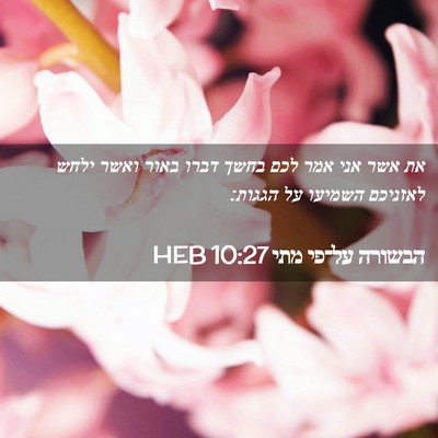 Picture 02 - הבשורה על־פי מתי 10:27 HEB - את אשר אני אמר לכם בחשך - Bible Verse Picture