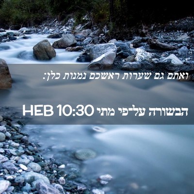 Picture 02 - הבשורה על־פי מתי 10:30 HEB - ואתם גם שערות ראשכם נמנות - Bible Verse Picture