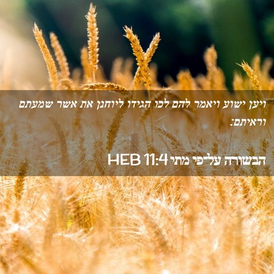 Picture 02 - הבשורה על־פי מתי 11:4 HEB - ויען ישוע ויאמר להם לכו - Bible Verse Picture