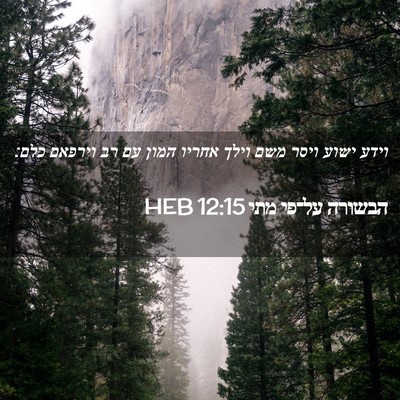 Picture 02 - הבשורה על־פי מתי 12:15 HEB - וידע ישוע ויסר משם וילך - Bible Verse Picture