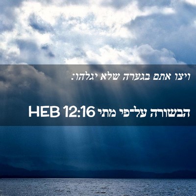 Picture 02 - הבשורה על־פי מתי 12:16 HEB - ויצו אתם בגערה שלא - Bible Verse Picture