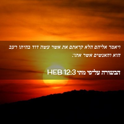 Picture 02 - הבשורה על־פי מתי 12:3 HEB - ויאמר אליהם הלא קראתם את - Bible Verse Picture