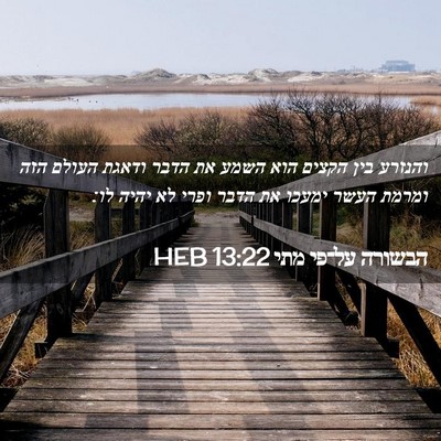 Picture 02 - הבשורה על־פי מתי 13:22 HEB - והנזרע בין הקצים הוא השמע - Bible Verse Picture