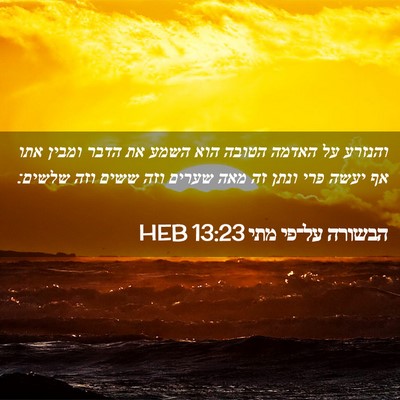 Picture 02 - הבשורה על־פי מתי 13:23 HEB - והנזרע על האדמה הטובה הוא - Bible Verse Picture