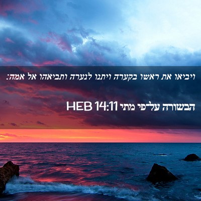 Picture 02 - הבשורה על־פי מתי 14:11 HEB - ויביאו את ראשו בקערה ויתנו - Bible Verse Picture