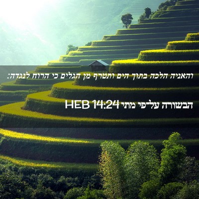 Picture 02 - הבשורה על־פי מתי 14:24 HEB - והאניה הלכה בתוך הים ותטרף - Bible Verse Picture