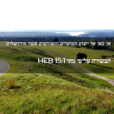 Picture 02 - הבשורה על־פי מתי 15:1 HEB - אז באו אל ישוע הסופרים - Bible Verse Picture