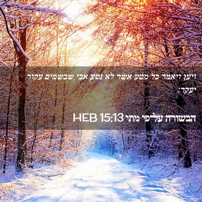 Picture 02 - הבשורה על־פי מתי 15:13 HEB - ויען ויאמר כל מטע אשר לא - Bible Verse Picture