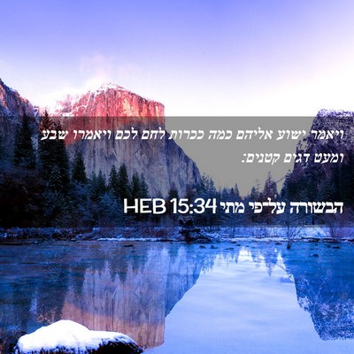 Picture 02 - הבשורה על־פי מתי 15:34 HEB - ויאמר ישוע אליהם כמה ככרות - Bible Verse Picture