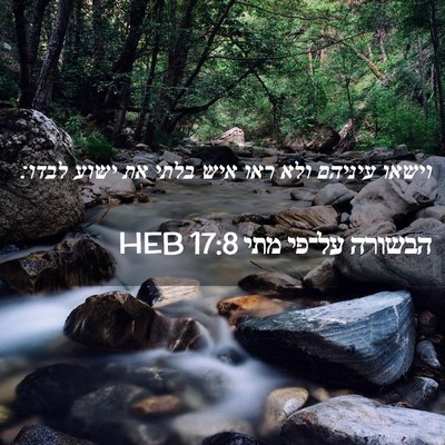 Picture 02 - הבשורה על־פי מתי 17:8 HEB - וישאו עיניהם ולא ראו איש - Bible Verse Picture