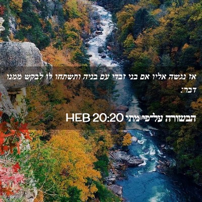 Picture 02 - הבשורה על־פי מתי 20:20 HEB - אז נגשה אליו אם בני זבדי עם - Bible Verse Picture