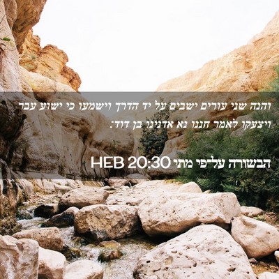 Picture 02 - הבשורה על־פי מתי 20:30 HEB - והנה שני עורים ישבים על יד - Bible Verse Picture