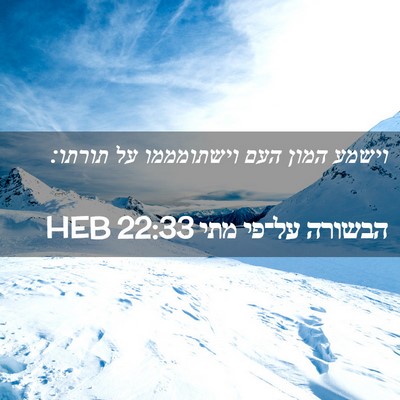 Picture 02 - הבשורה על־פי מתי 22:33 HEB - וישמע המון העם וישתומממו - Bible Verse Picture