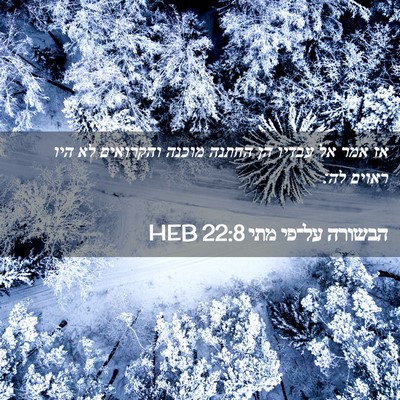 Picture 02 - הבשורה על־פי מתי 22:8 HEB - אז אמר אל עבדיו הן החתנה - Bible Verse Picture