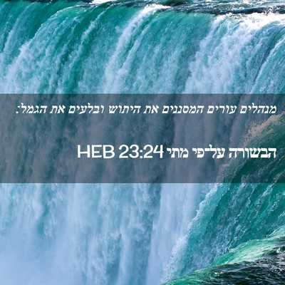Picture 02 - הבשורה על־פי מתי 23:24 HEB - מנהלים עורים המסננים את - Bible Verse Picture
