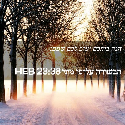 Picture 02 - הבשורה על־פי מתי 23:38 HEB - הנה ביתכם יעזב לכם - Bible Verse Picture