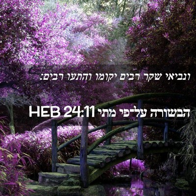 Picture 02 - הבשורה על־פי מתי 24:11 HEB - ונביאי שקר רבים יקומו - Bible Verse Picture