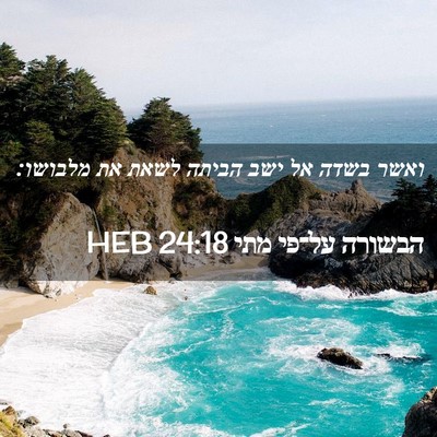 Picture 02 - הבשורה על־פי מתי 24:18 HEB - ואשר בשדה אל ישב הביתה לשאת - Bible Verse Picture