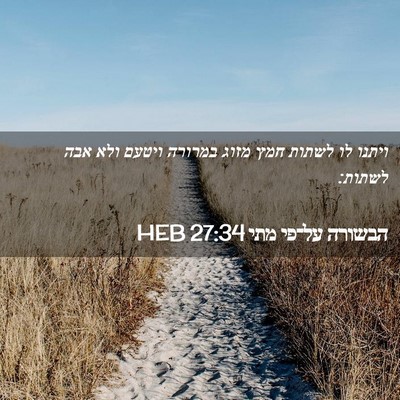 Picture 02 - הבשורה על־פי מתי 27:34 HEB - ויתנו לו לשתות חמץ מזוג - Bible Verse Picture