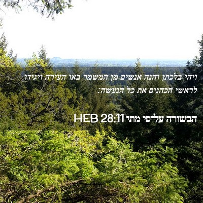 Picture 02 - הבשורה על־פי מתי 28:11 HEB - ויהי בלכתן והנה אנשים מן - Bible Verse Picture
