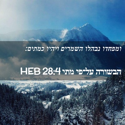 Picture 02 - הבשורה על־פי מתי 28:4 HEB - ומפחדו נבהלו השמרים ויהיו - Bible Verse Picture