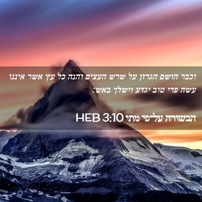 Picture 02 - הבשורה על־פי מתי 3:10 HEB - וכבר הושם הגרזן על שרש - Bible Verse Picture