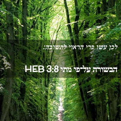Picture 02 - הבשורה על־פי מתי 3:8 HEB - לכן עשו פרי הראוי - Bible Verse Picture