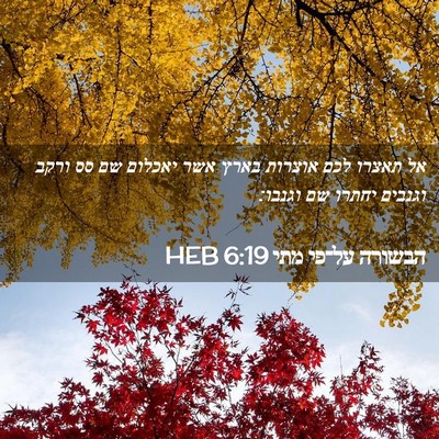 Picture 02 - הבשורה על־פי מתי 6:19 HEB - אל תאצרו לכם אוצרות בארץ - Bible Verse Picture