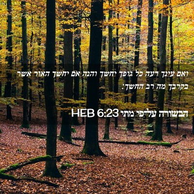 Picture 02 - הבשורה על־פי מתי 6:23 HEB - ואם עינך רעה כל גופך יחשך - Bible Verse Picture