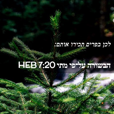 Picture 02 - הבשורה על־פי מתי 7:20 HEB - לכן בפרים תכירו - Bible Verse Picture