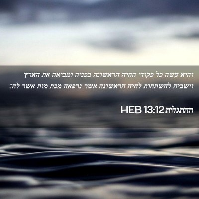Picture 02 - ההתגלות 13:12 HEB - והיא עשה כל פקודי החיה - Bible Verse Picture