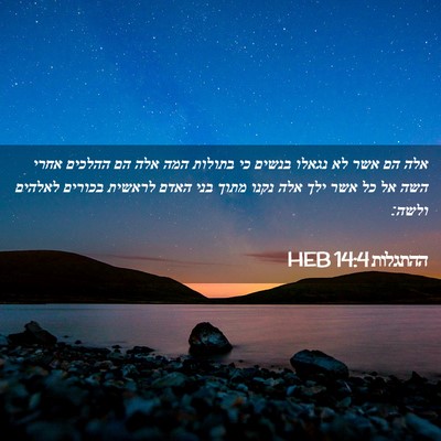 Picture 02 - ההתגלות 14:4 HEB - אלה הם אשר לא נגאלו בנשים - Bible Verse Picture