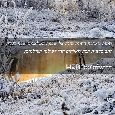 Picture 02 - ההתגלות 15:7 HEB - ואחת מארבע החיות נתנה אל - Bible Verse Picture