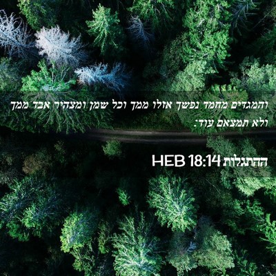 Picture 02 - ההתגלות 18:14 HEB - והמגדים מחמד נפשך אזלו ממך - Bible Verse Picture