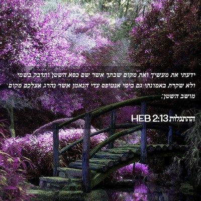Picture 02 - ההתגלות 2:13 HEB - ידעתי את מעשיך ואת מקום - Bible Verse Picture