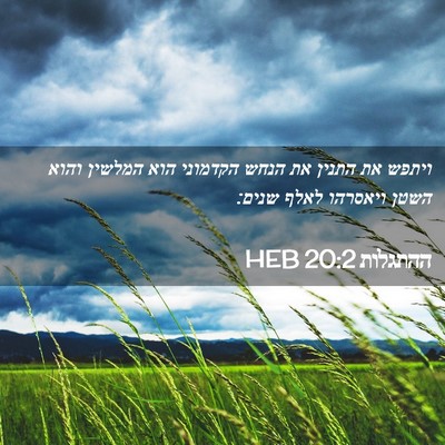 Picture 02 - ההתגלות 20:2 HEB - ויתפש את התנין את הנחש - Bible Verse Picture