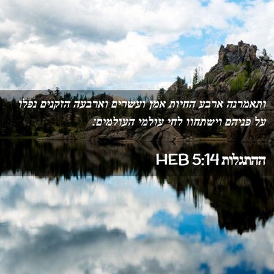Picture 02 - ההתגלות 5:14 HEB - ותאמרנה ארבע החיות אמן - Bible Verse Picture