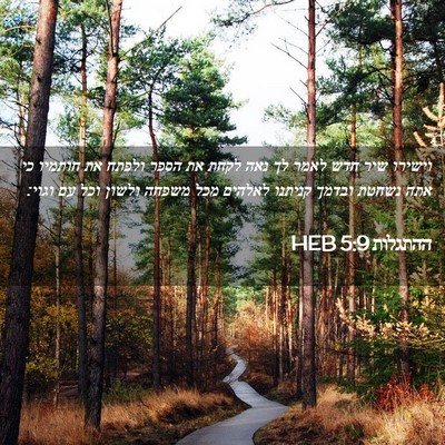 Picture 02 - ההתגלות 5:9 HEB - וישירו שיר חדש לאמר לך נאה - Bible Verse Picture