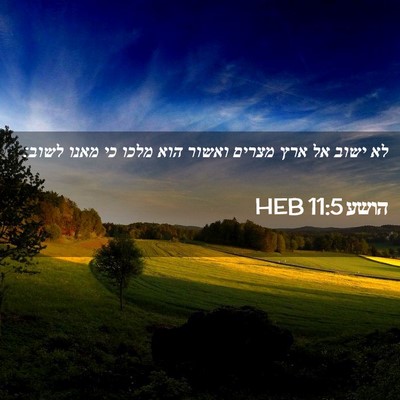 Picture 02 - הושע 11:5 HEB - לא ישוב אל ארץ מצרים ואשור - Bible Verse Picture