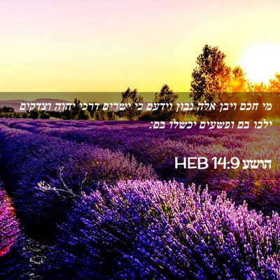 Picture 02 - הושע 14:9 HEB - מי חכם ויבן אלה נבון וידעם - Bible Verse Picture