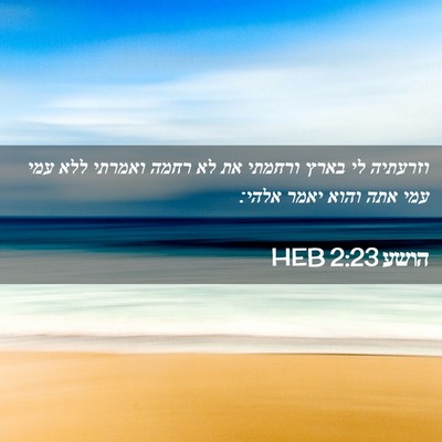 Picture 02 - הושע 2:23 HEB - וזרעתיה לי בארץ ורחמתי את - Bible Verse Picture