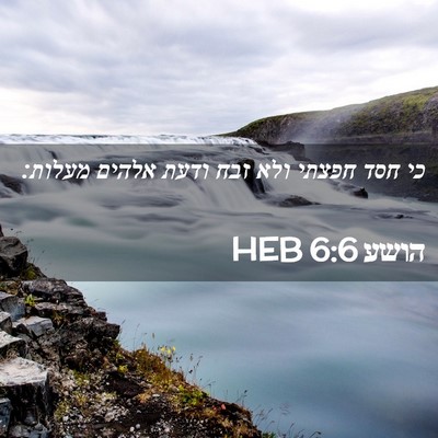 Picture 02 - הושע 6:6 HEB - כי חסד חפצתי ולא זבח ודעת - Bible Verse Picture