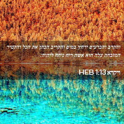 Picture 02 - ויקרא 1:13 HEB - והקרב והכרעים ירחץ במים - Bible Verse Picture