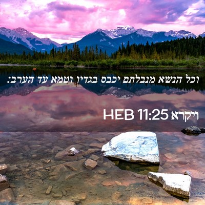 Picture 02 - ויקרא 11:25 HEB - וכל הנשא מנבלתם יכבס בגדיו - Bible Verse Picture