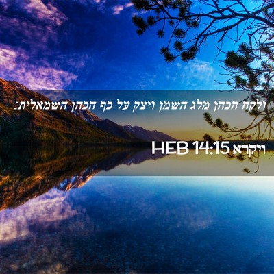 Picture 02 - ויקרא 14:15 HEB - ולקח הכהן מלג השמן ויצק על - Bible Verse Picture